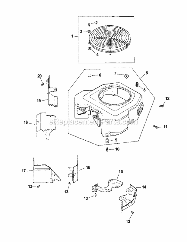 Cv740s-0015 Blower Housing & Baffles Diagram and Parts List for M60-KH 53BB5BDX750 Cub Cadet Sprayer